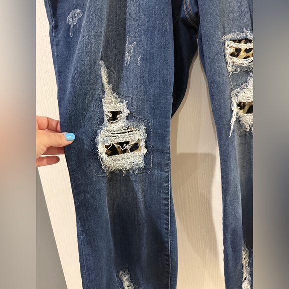 Judy Blue Workin' It Leopard Patch‎ Skinny Jeans, size 20W - Picture 4 of 9